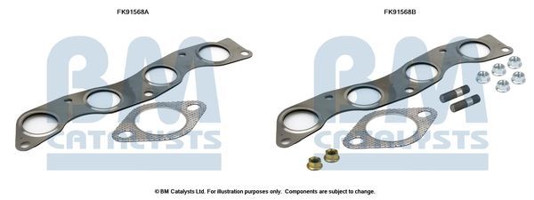 Montavimo komplektas, katalizatoriaus keitiklis BM CATALYSTS FK91568