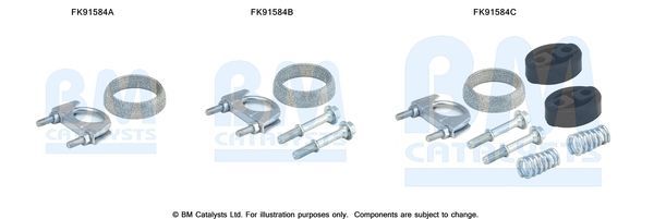 Montavimo komplektas, katalizatoriaus keitiklis BM CATALYSTS FK91584