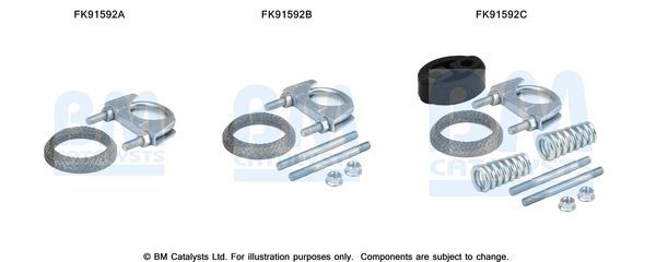 Montavimo komplektas, katalizatoriaus keitiklis BM CATALYSTS FK91592