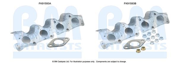 Montavimo komplektas, katalizatoriaus keitiklis BM CATALYSTS FK91593