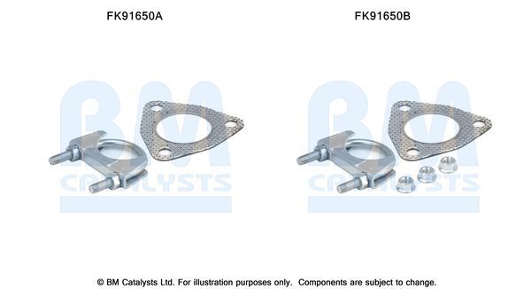 Montavimo komplektas, katalizatoriaus keitiklis BM CATALYSTS FK91650