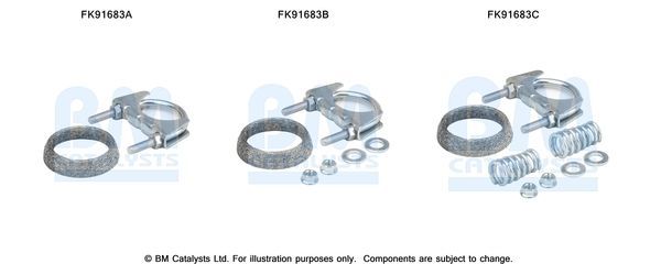 Montavimo komplektas, katalizatoriaus keitiklis BM CATALYSTS FK91683