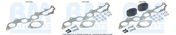 Montavimo komplektas, katalizatoriaus keitiklis BM CATALYSTS FK91738