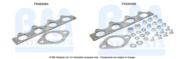 Montavimo komplektas, katalizatoriaus keitiklis BM CATALYSTS FK92049