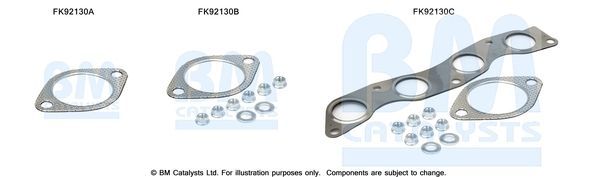 Montavimo komplektas, katalizatoriaus keitiklis BM CATALYSTS FK92130