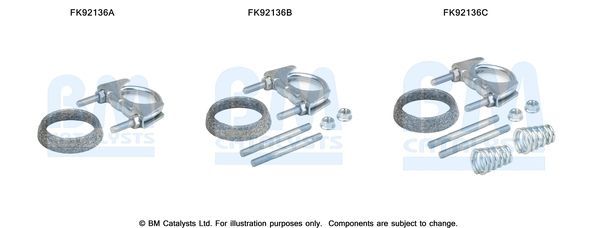 Montavimo komplektas, katalizatoriaus keitiklis BM CATALYSTS FK92136