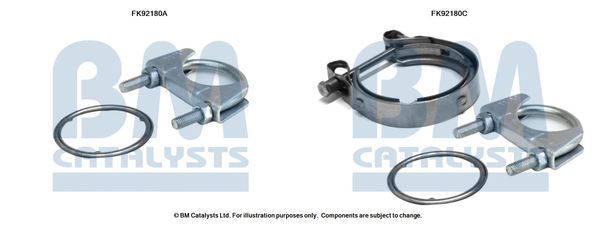 Montavimo komplektas, katalizatoriaus keitiklis BM CATALYSTS FK92180