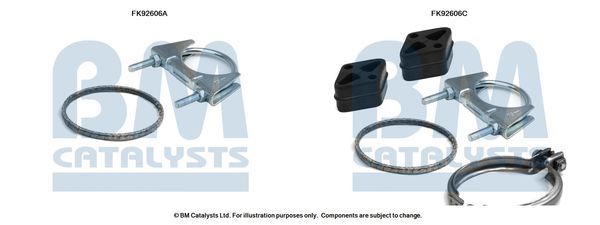 Montavimo komplektas, katalizatoriaus keitiklis BM CATALYSTS FK92606