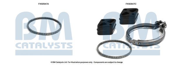 Montavimo komplektas, katalizatoriaus keitiklis BM CATALYSTS FK92647