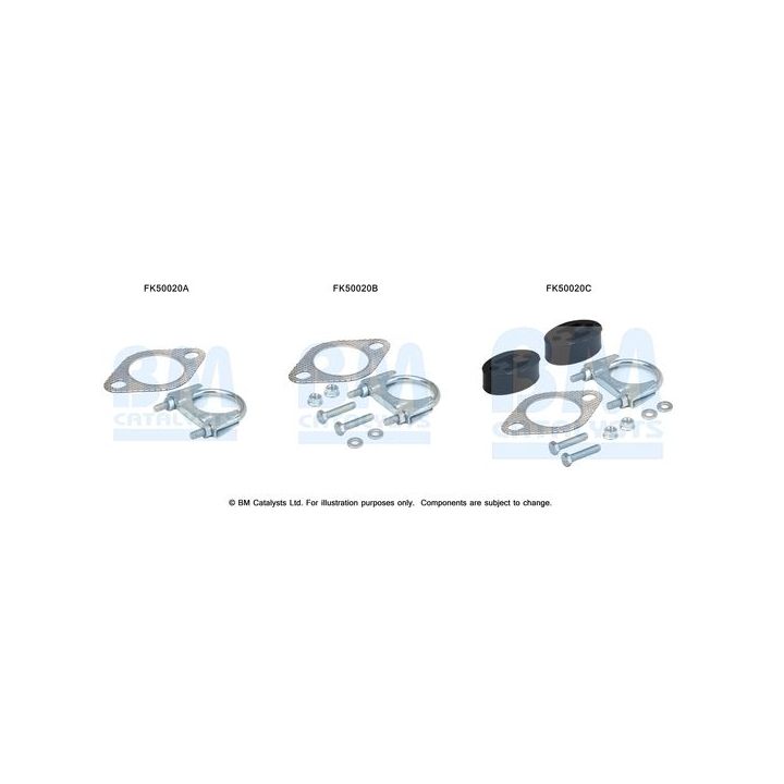 Montavimo komplektas, išmetimo vamzdis BM CATALYSTS FK50020