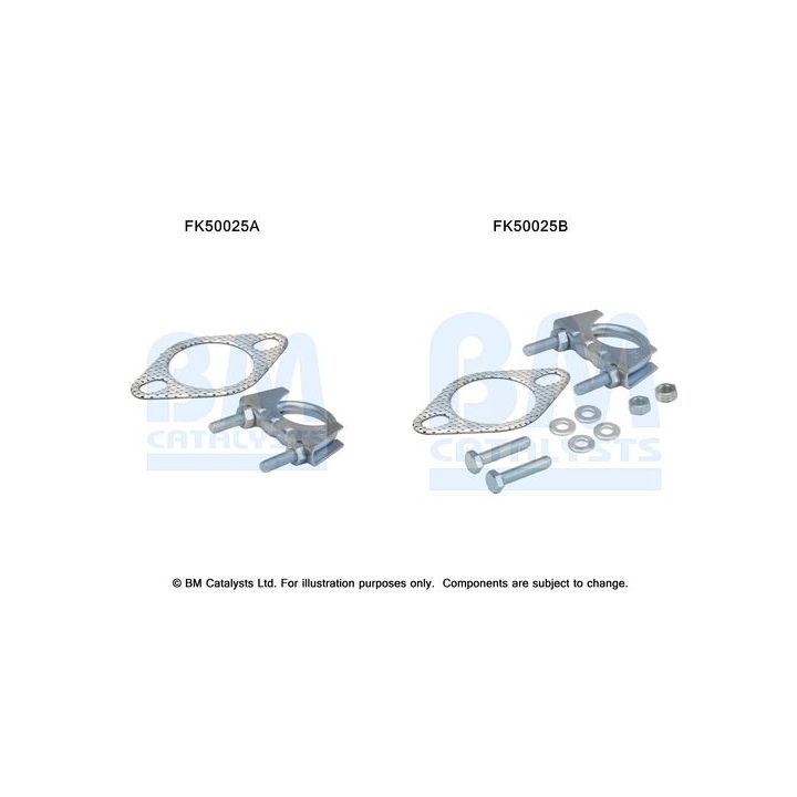 Montavimo komplektas, išmetimo vamzdis BM CATALYSTS FK50025