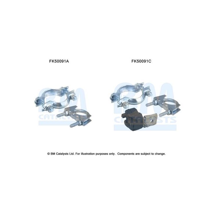 Montavimo komplektas, išmetimo vamzdis BM CATALYSTS FK50091