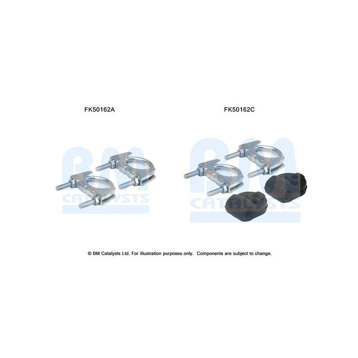 Montavimo komplektas, išmetimo vamzdis BM CATALYSTS FK50162