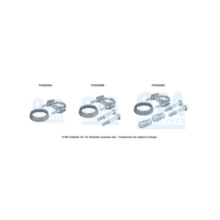 Montavimo komplektas, išmetimo vamzdis BM CATALYSTS FK50206