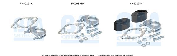 Montavimo komplektas, išmetimo vamzdis BM CATALYSTS FK50231