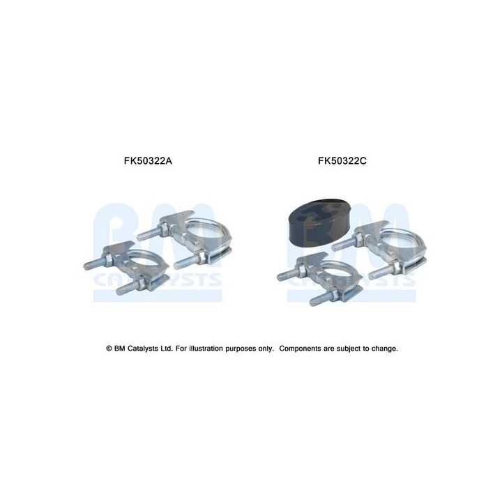 Montavimo komplektas, išmetimo vamzdis BM CATALYSTS FK50322