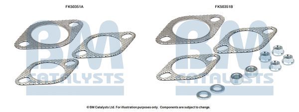 Montavimo komplektas, išmetimo vamzdis BM CATALYSTS FK50351
