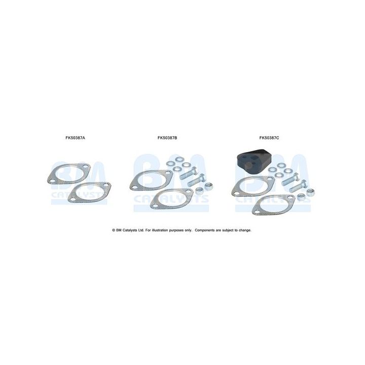 Montavimo komplektas, išmetimo vamzdis BM CATALYSTS FK50387