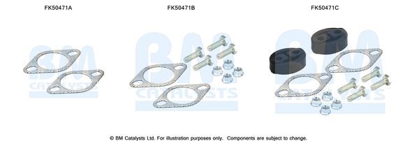 Montavimo komplektas, išmetimo vamzdis BM CATALYSTS FK50471