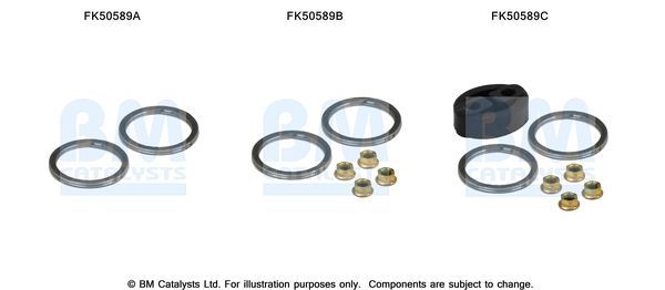 Montavimo komplektas, išmetimo vamzdis BM CATALYSTS FK50589