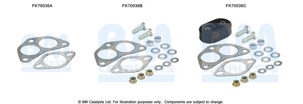Montavimo komplektas, išmetimo vamzdis BM CATALYSTS FK70036