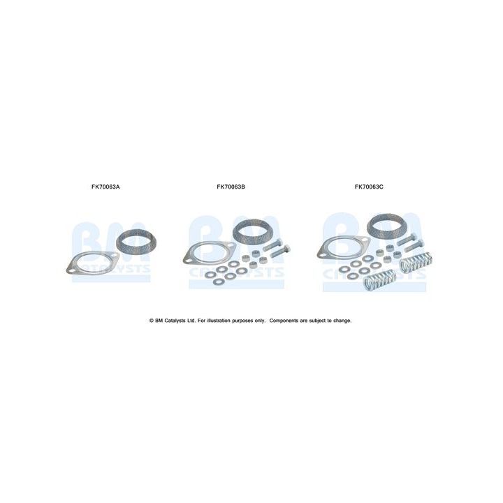 Montavimo komplektas, išmetimo vamzdis BM CATALYSTS FK70063