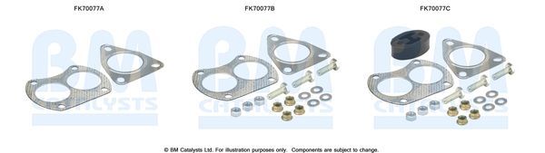 Montavimo komplektas, išmetimo vamzdis BM CATALYSTS FK70077