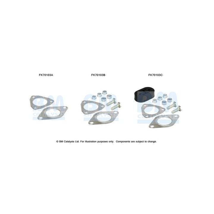 Montavimo komplektas, išmetimo vamzdis BM CATALYSTS FK70103