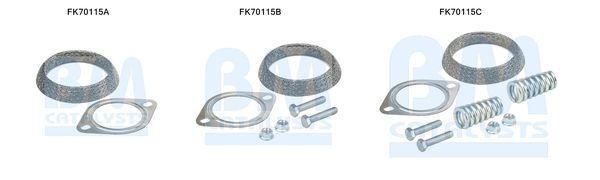 Montavimo komplektas, išmetimo vamzdis BM CATALYSTS FK70115