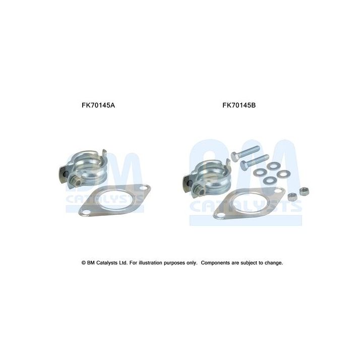 Montavimo komplektas, išmetimo vamzdis BM CATALYSTS FK70145