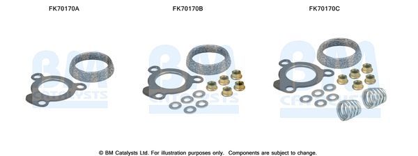 Montavimo komplektas, išmetimo vamzdis BM CATALYSTS FK70170