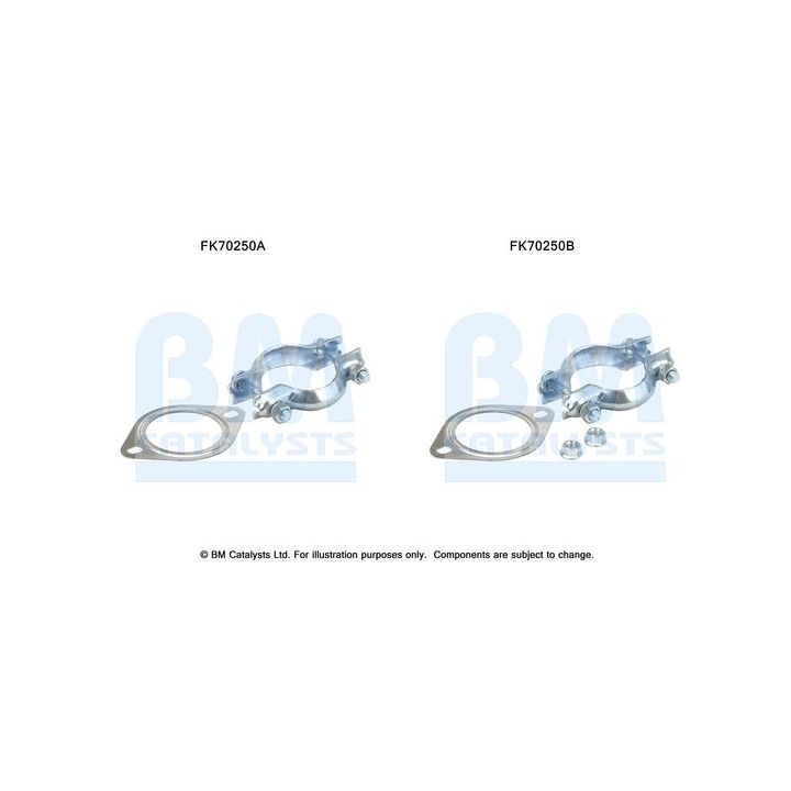 Montavimo komplektas, išmetimo vamzdis BM CATALYSTS FK70250