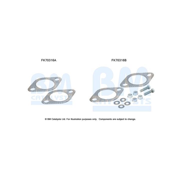 Montavimo komplektas, išmetimo vamzdis BM CATALYSTS FK70316