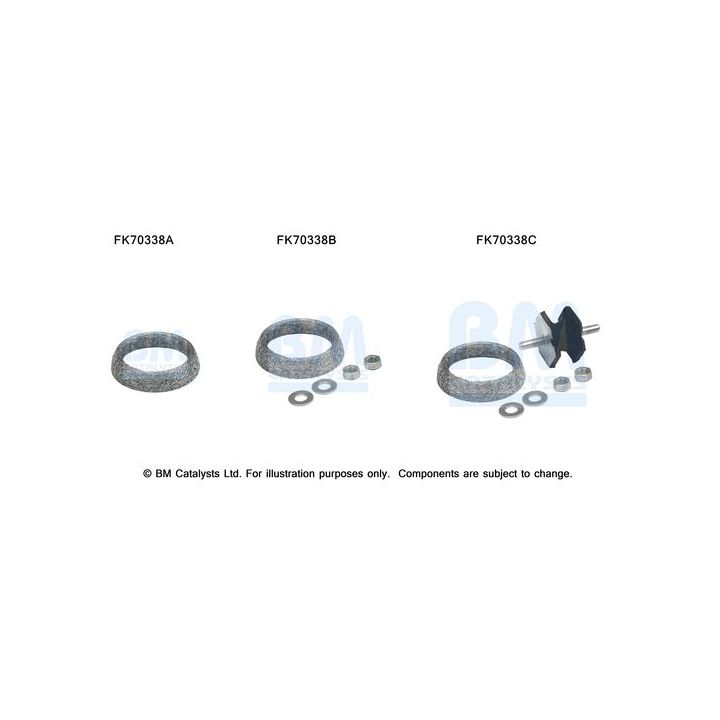 Montavimo komplektas, išmetimo vamzdis BM CATALYSTS FK70338