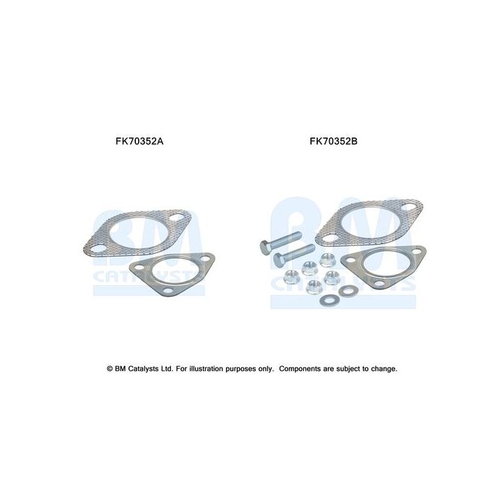 Montavimo komplektas, išmetimo vamzdis BM CATALYSTS FK70352