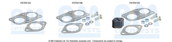 Montavimo komplektas, išmetimo vamzdis BM CATALYSTS FK70412