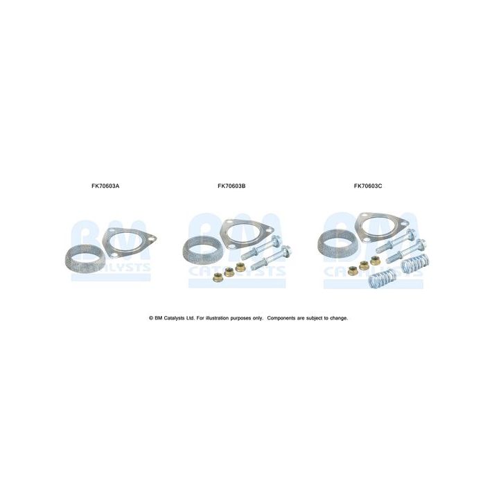 Montavimo komplektas, išmetimo vamzdis BM CATALYSTS FK70603
