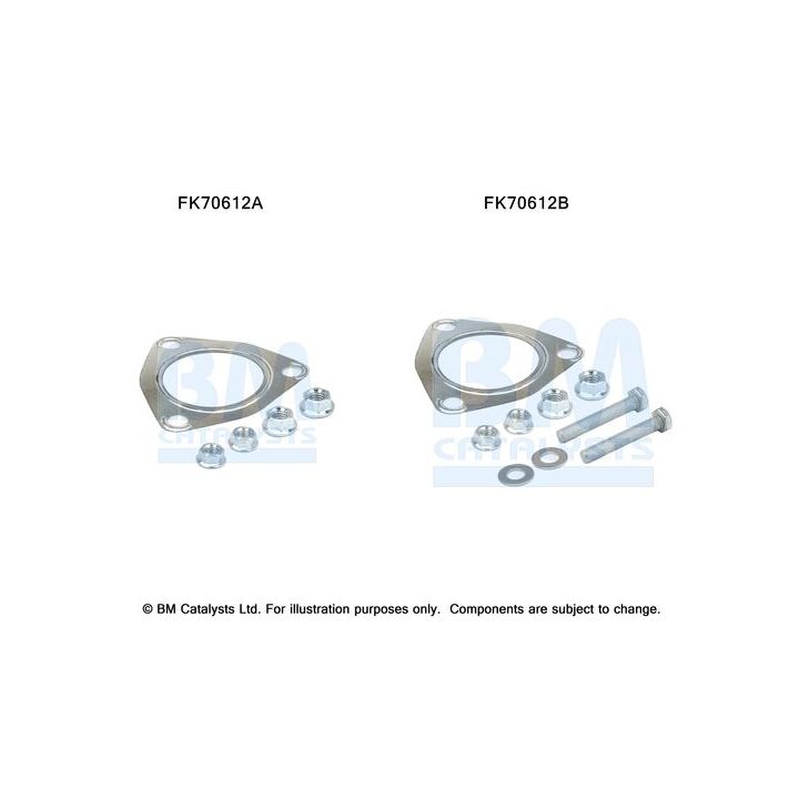 Montavimo komplektas, išmetimo vamzdis BM CATALYSTS FK70612