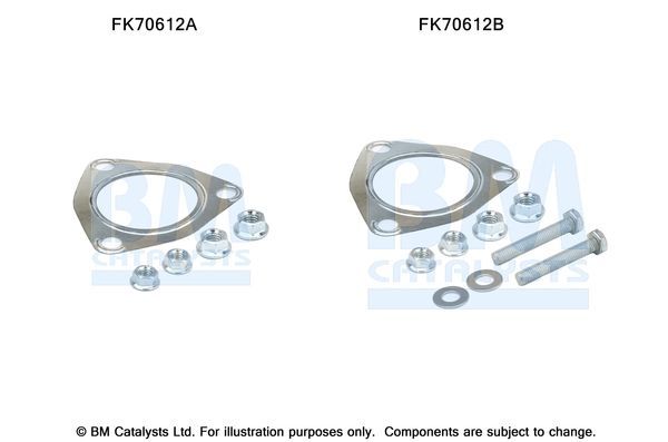Montavimo komplektas, išmetimo vamzdis BM CATALYSTS FK70612