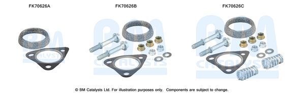 Montavimo komplektas, išmetimo vamzdis BM CATALYSTS FK70626