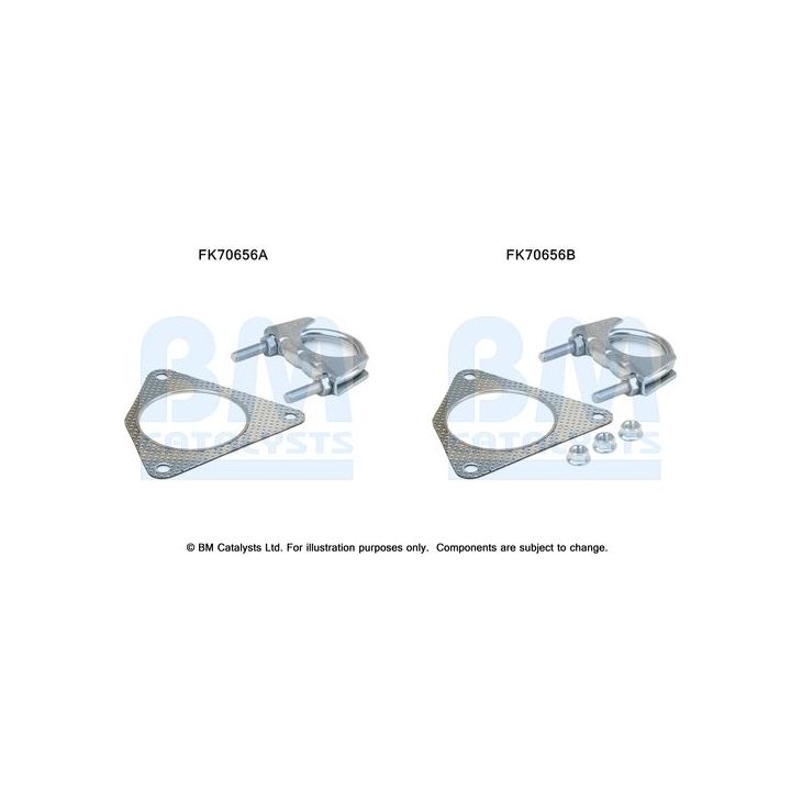 Montavimo komplektas, išmetimo vamzdis BM CATALYSTS FK70656