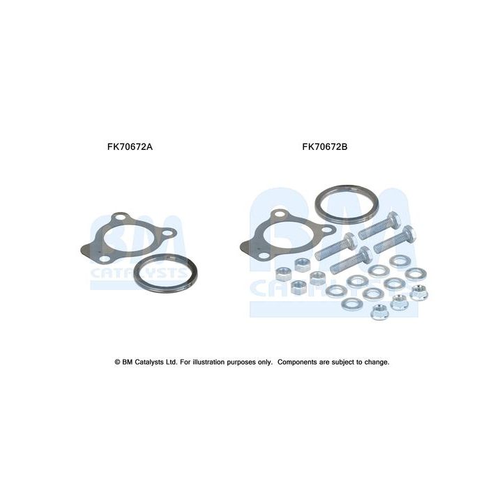 Montavimo komplektas, išmetimo vamzdis BM CATALYSTS FK70672