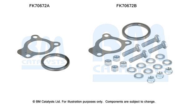 Montavimo komplektas, išmetimo vamzdis BM CATALYSTS FK70672