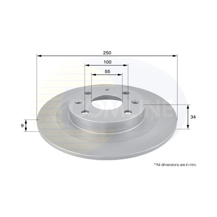 Stabdžių diskas COMLINE ADC0410