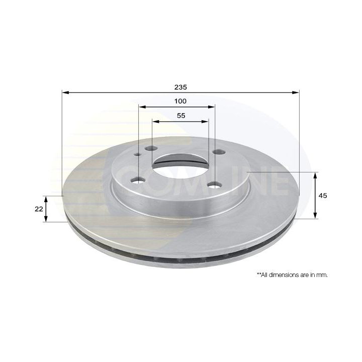 Stabdžių diskas COMLINE ADC0412V