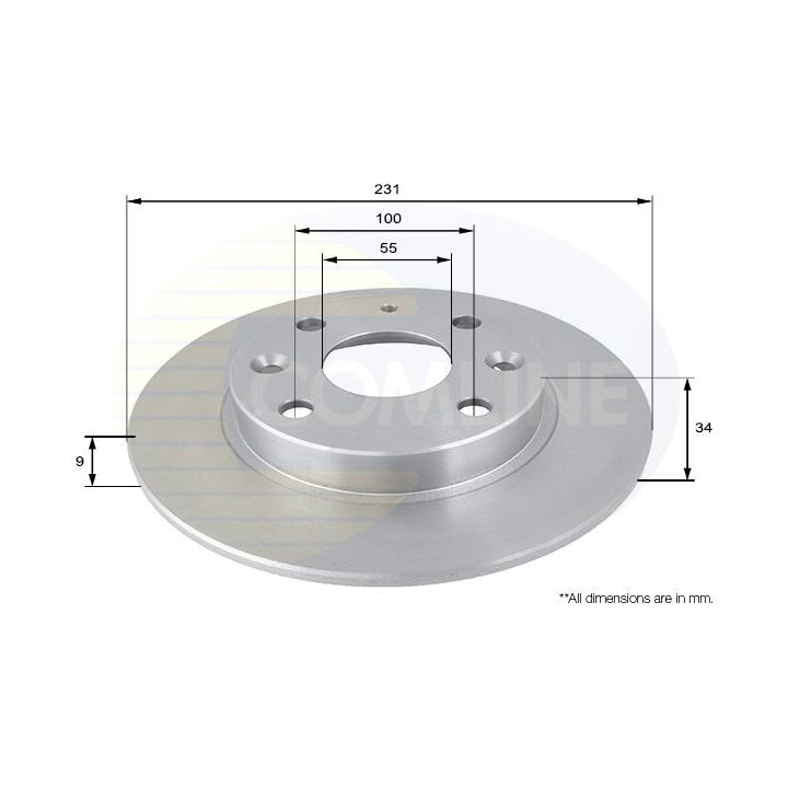 Stabdžių diskas COMLINE ADC0415
