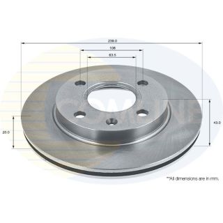 Stabdžių diskas COMLINE ADC0440V