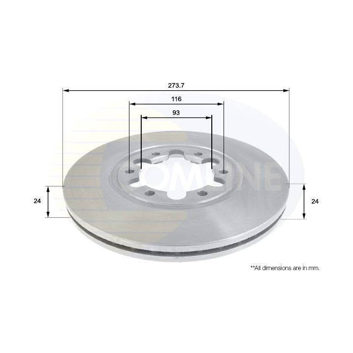 Stabdžių diskas COMLINE ADC0451V