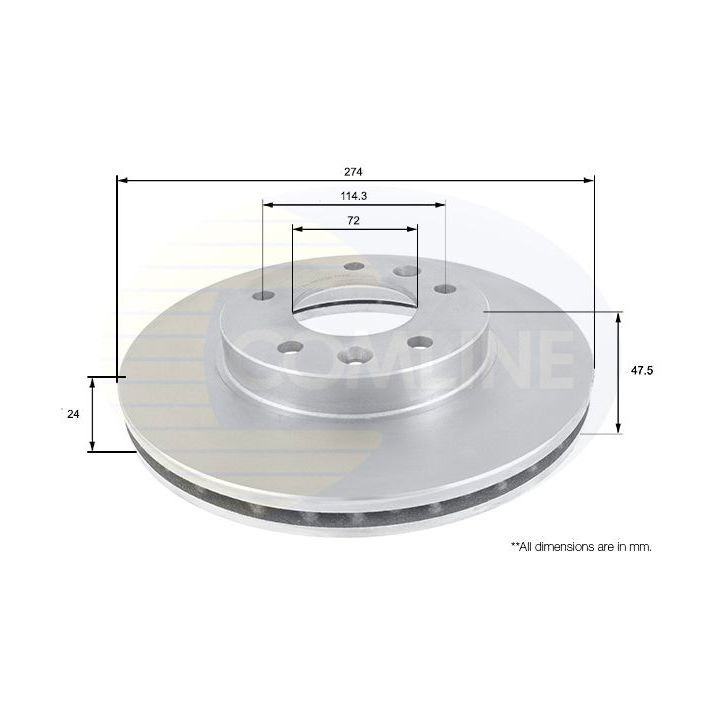 Stabdžių diskas COMLINE ADC1018V