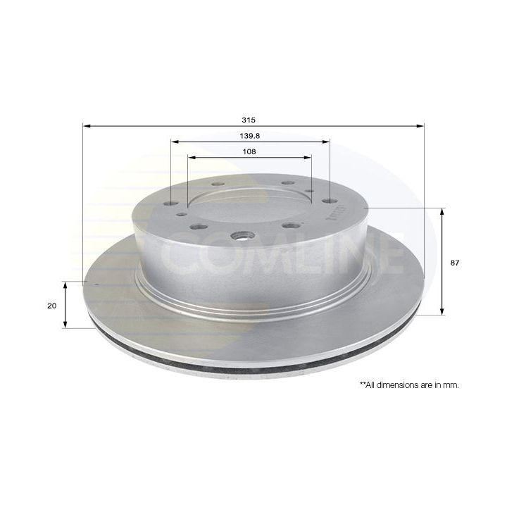 Stabdžių diskas COMLINE ADC1045V